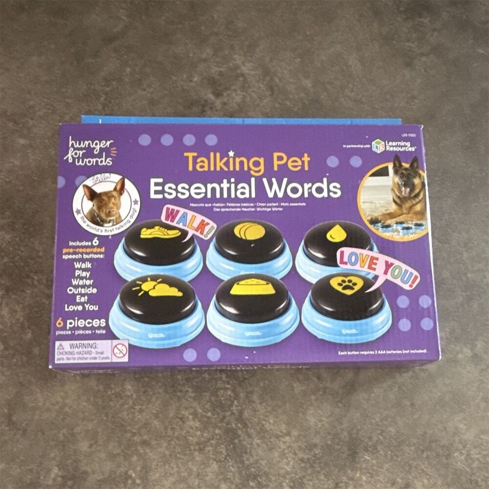 Learning Resources Talking Pet Essential Words Pet Speech Buttons 6 Pre-Recorded
